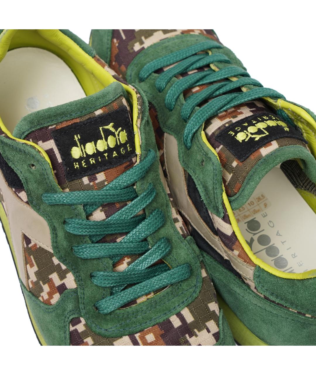 DIADORA HERITAGE Зеленые замшевые низкие кроссовки / кеды, фото 7