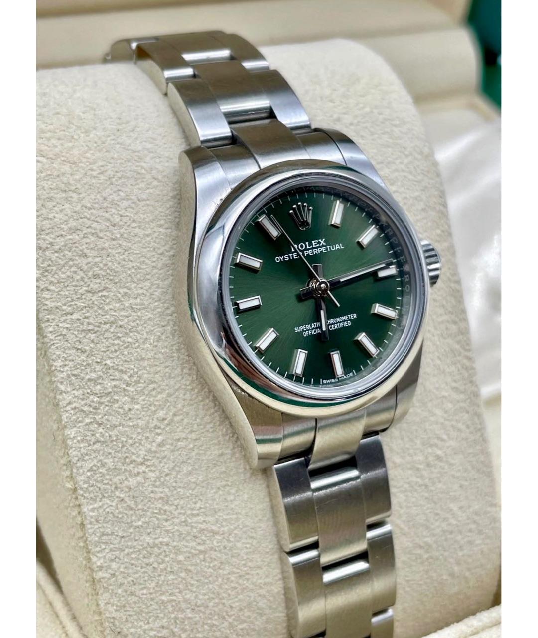 ROLEX Зеленые металлические часы, фото 4