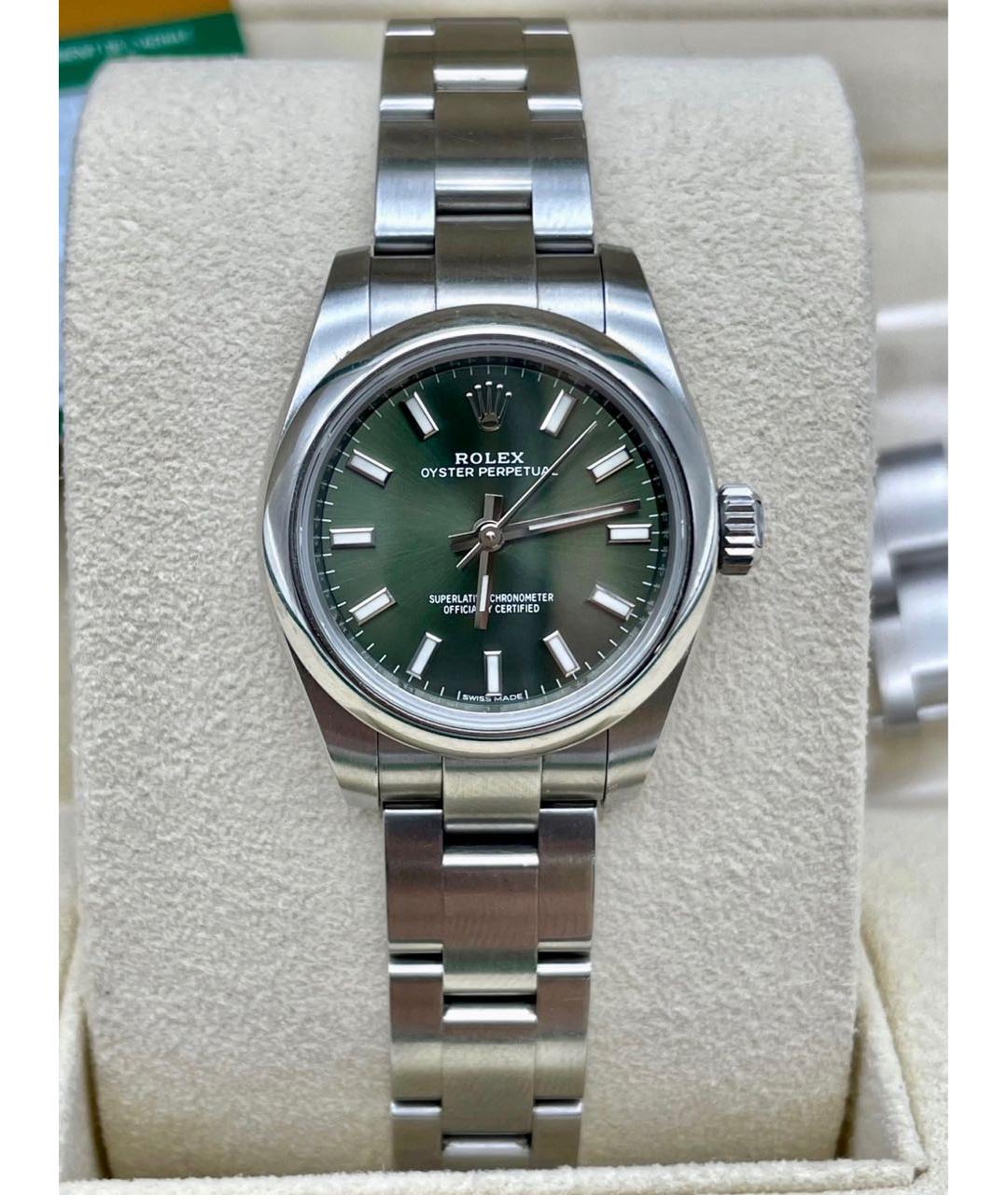 ROLEX Зеленые металлические часы, фото 8