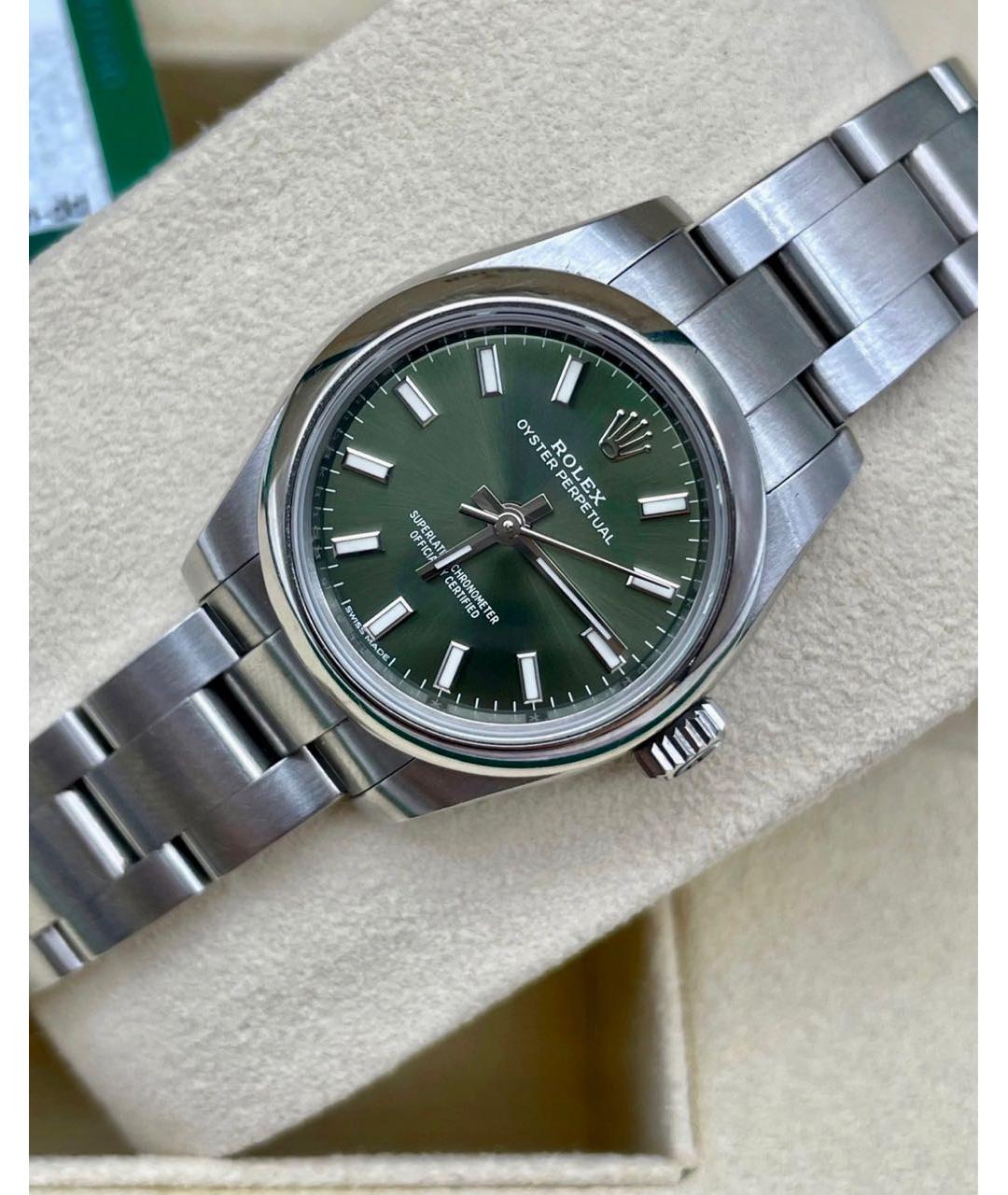 ROLEX Зеленые металлические часы, фото 5