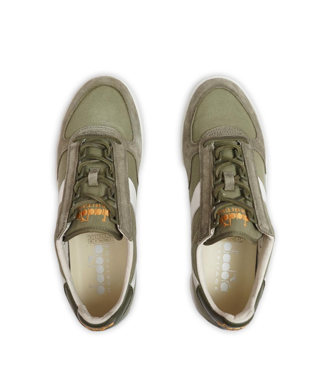 DIADORA HERITAGE Хаки текстильные низкие кроссовки / кеды, фото 4