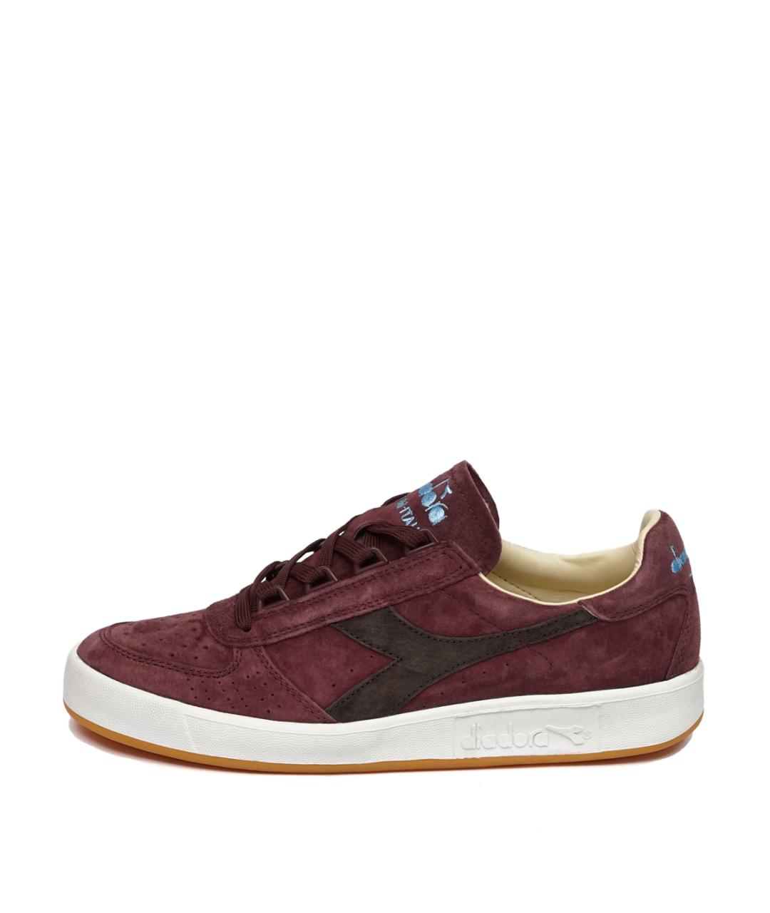 DIADORA HERITAGE Бордовые замшевые низкие кроссовки / кеды, фото 10