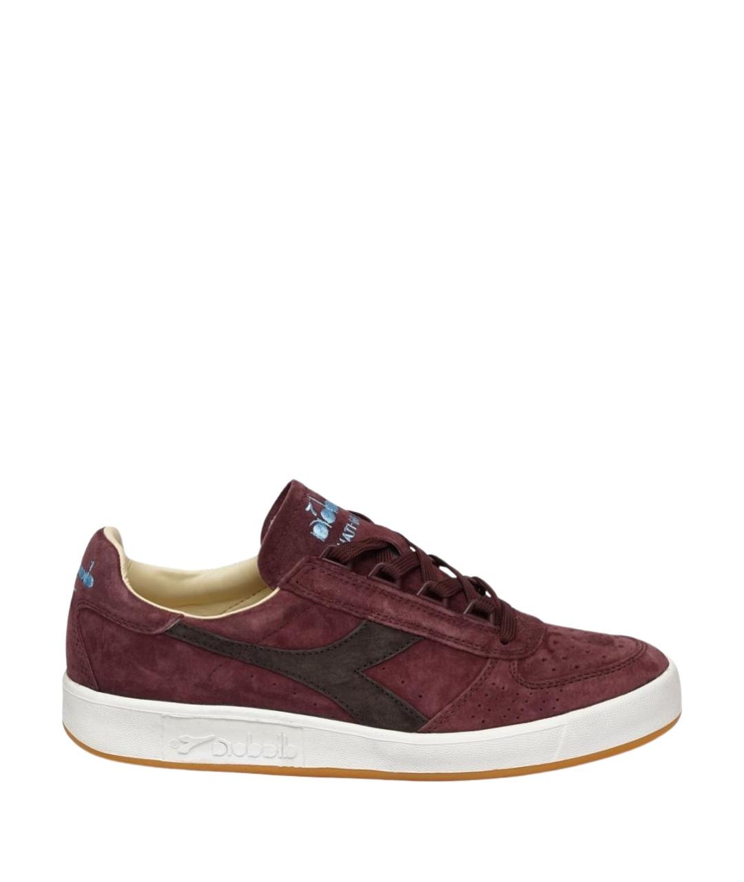 DIADORA HERITAGE Бордовые замшевые низкие кроссовки / кеды, фото 1
