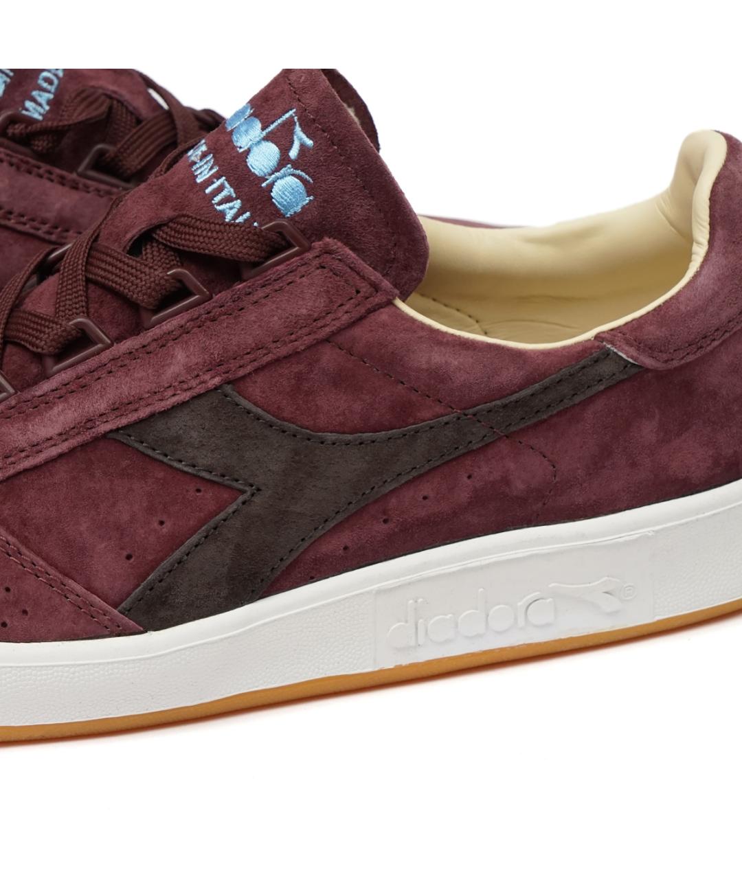 DIADORA HERITAGE Бордовые замшевые низкие кроссовки / кеды, фото 6
