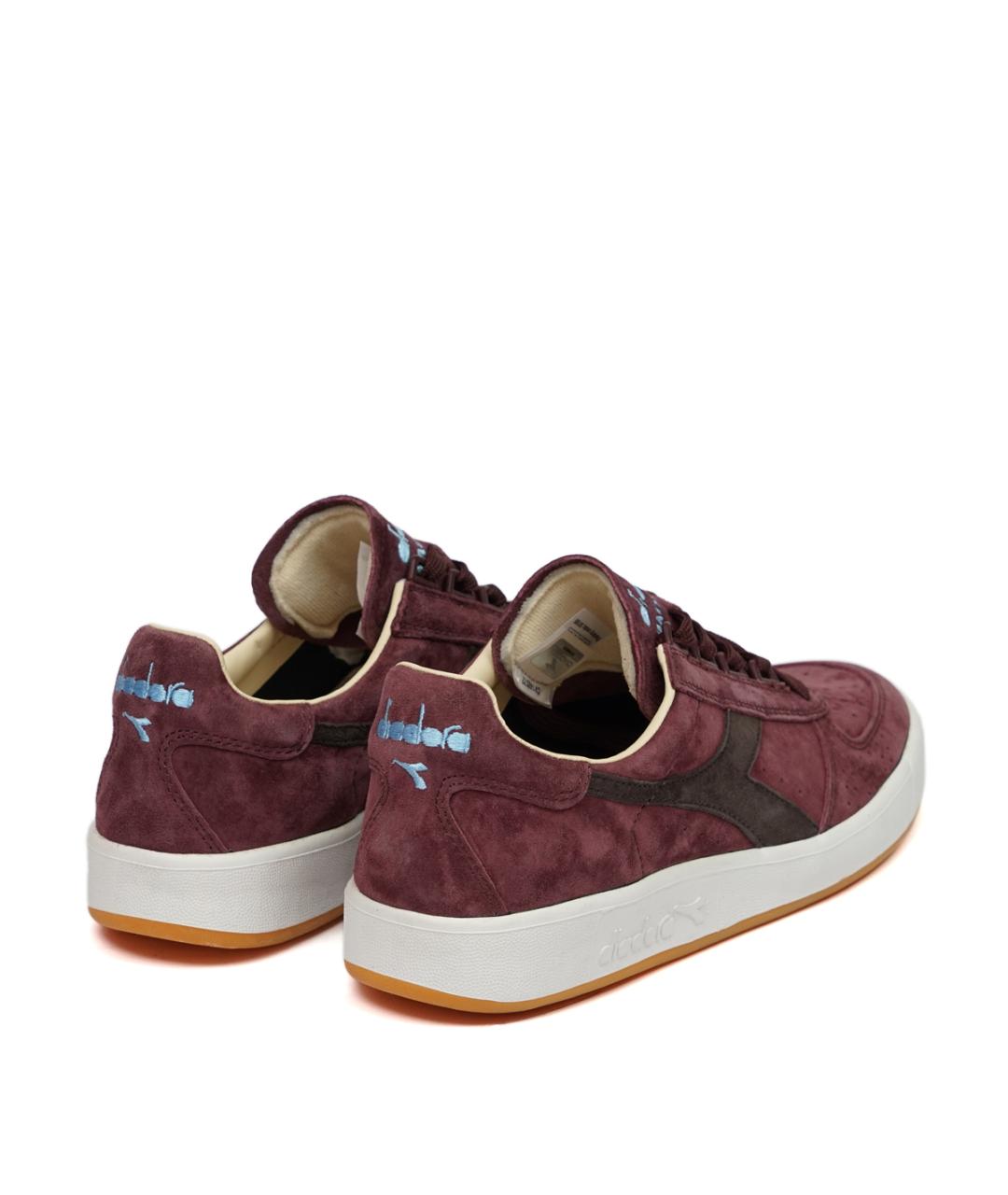 DIADORA HERITAGE Бордовые замшевые низкие кроссовки / кеды, фото 3