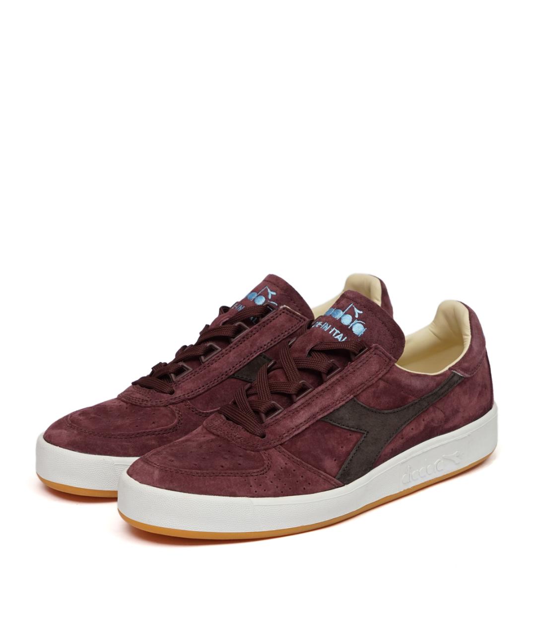 DIADORA HERITAGE Бордовые замшевые низкие кроссовки / кеды, фото 2
