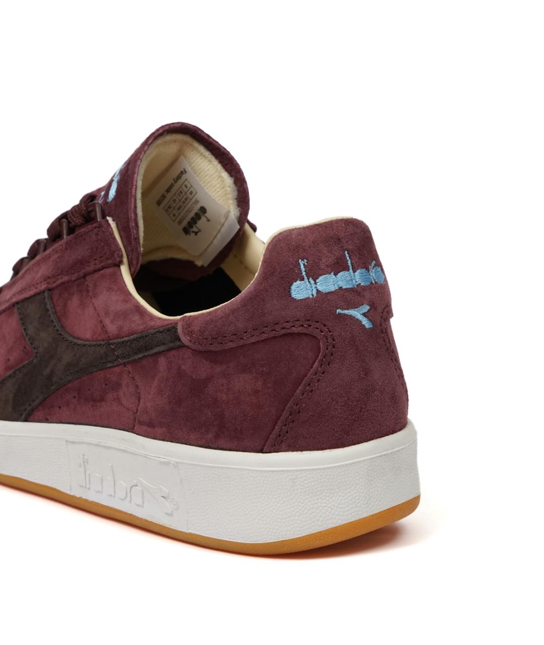 DIADORA HERITAGE Бордовые замшевые низкие кроссовки / кеды, фото 5