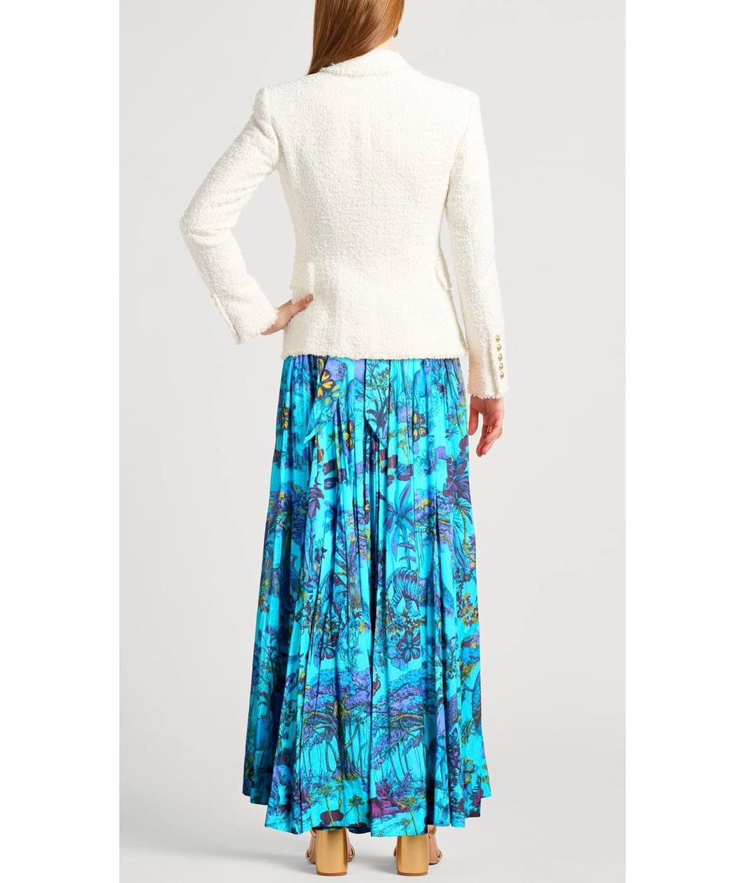 CHRISTIAN DIOR Бирюзовая хлопковая юбка макси, фото 3