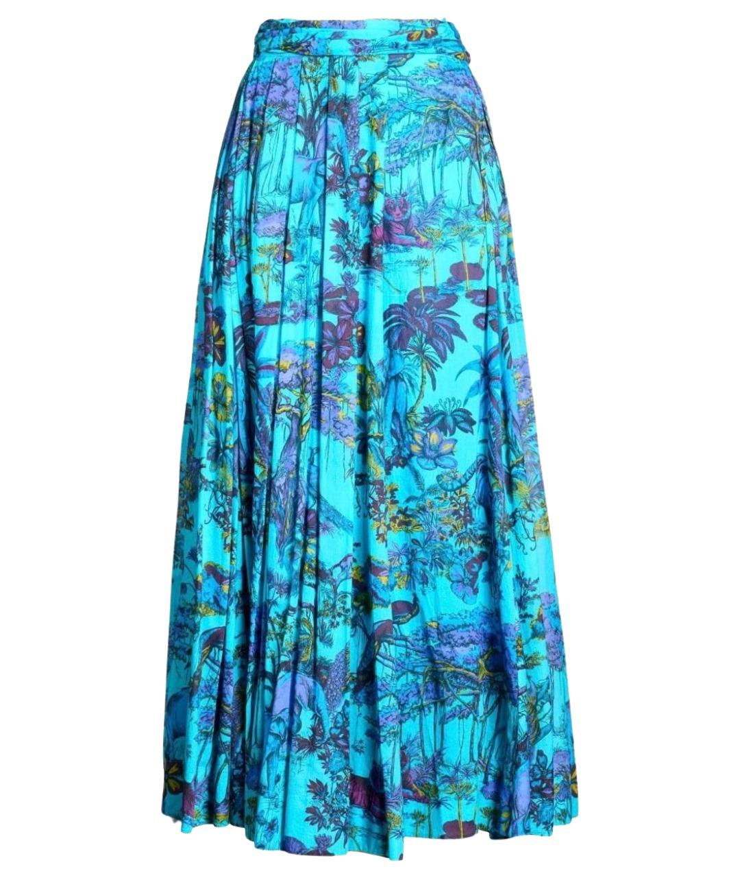 CHRISTIAN DIOR Бирюзовая хлопковая юбка макси, фото 1