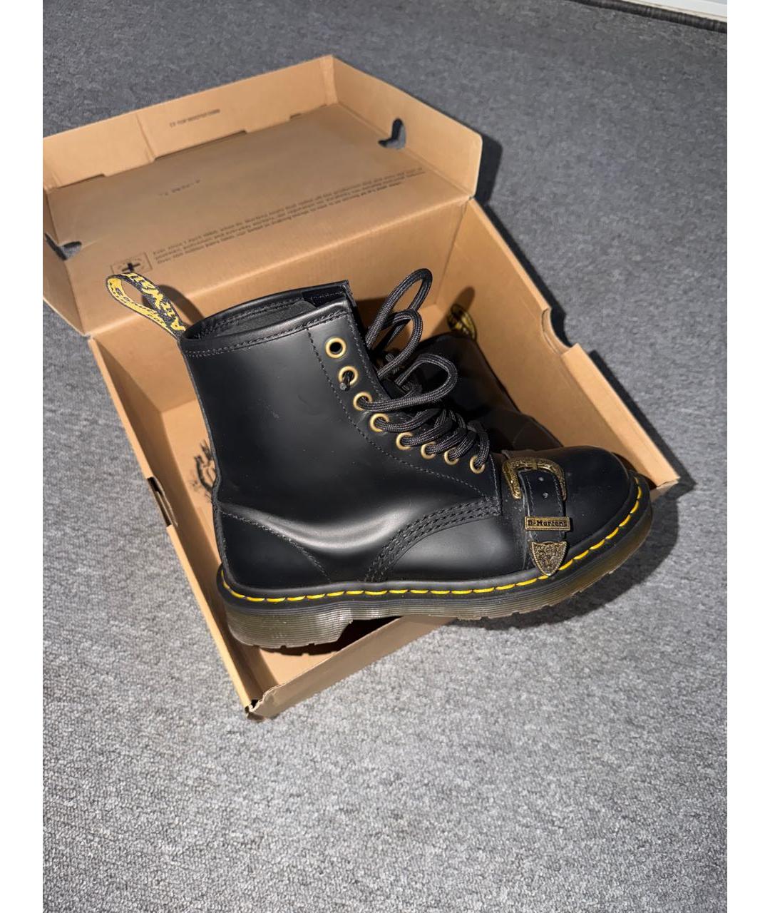 DR. MARTENS Черные кожаные ботинки, фото 6