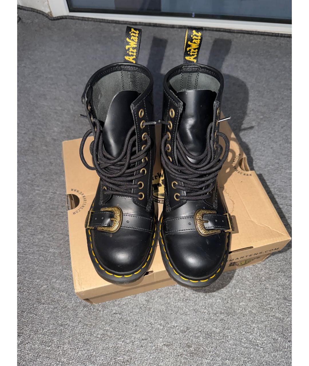 DR. MARTENS Черные кожаные ботинки, фото 2