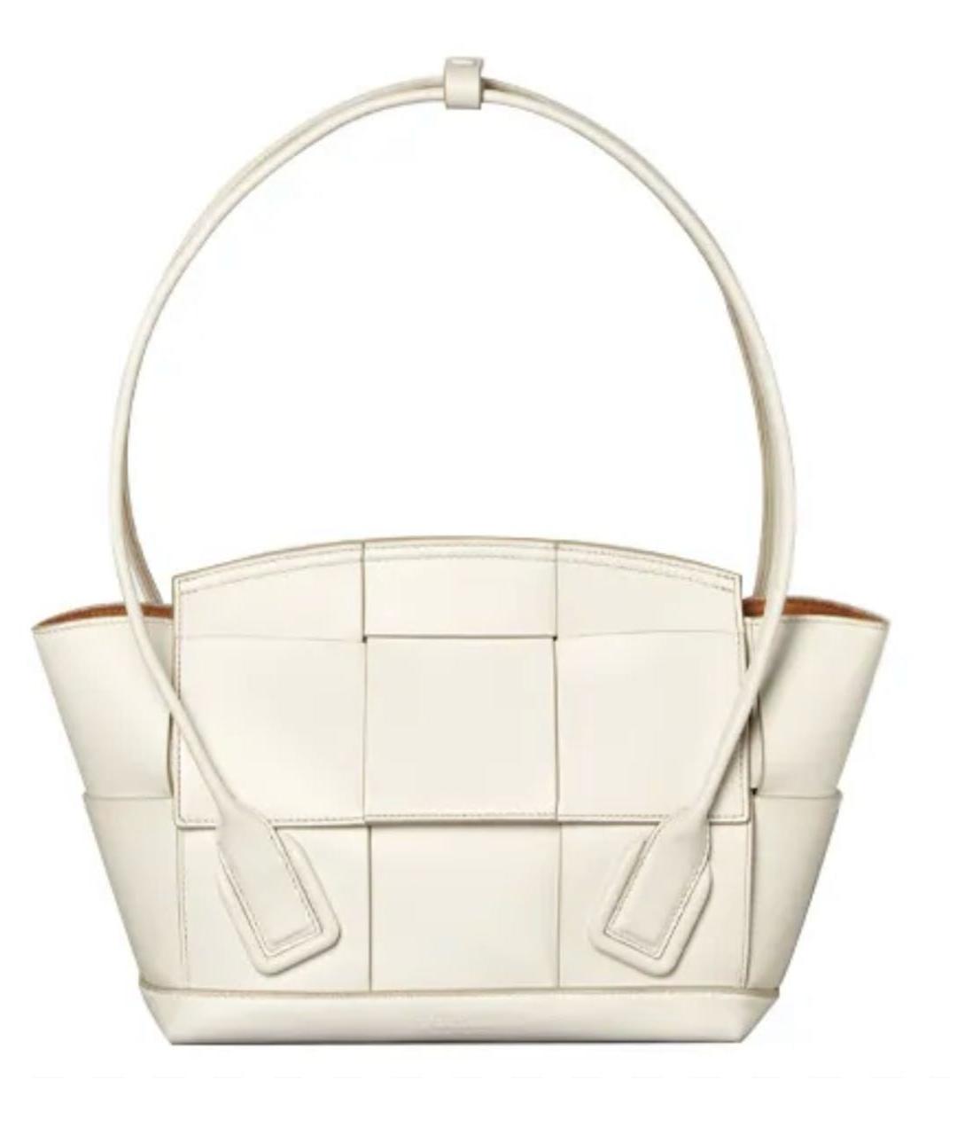 BOTTEGA VENETA Белая кожаная сумка тоут, фото 6