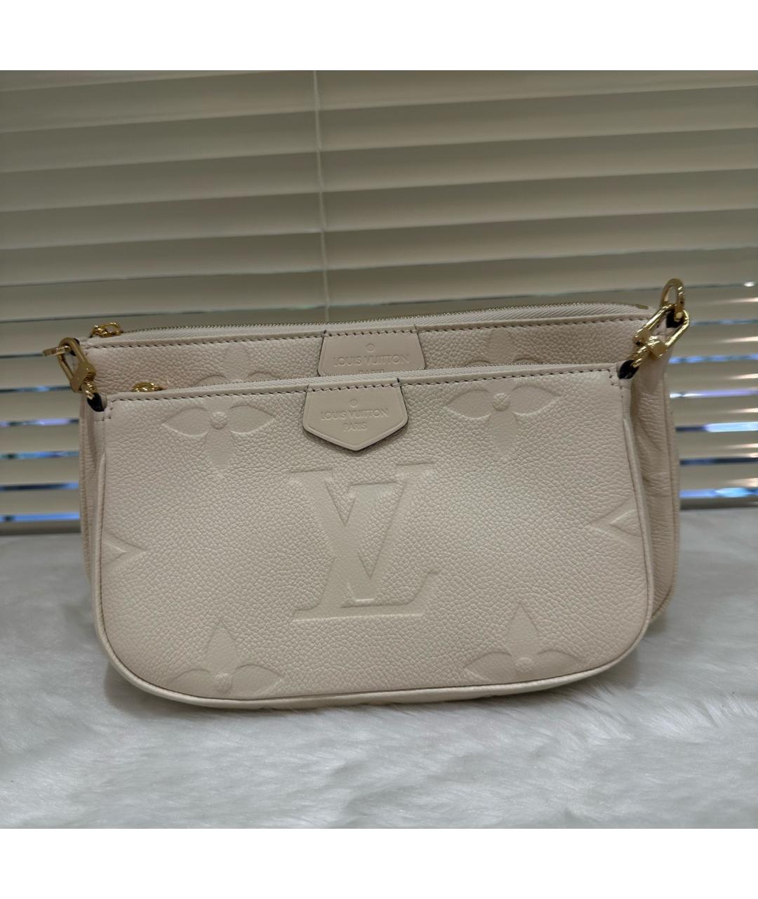 LOUIS VUITTON Белая кожаная сумка через плечо, фото 5