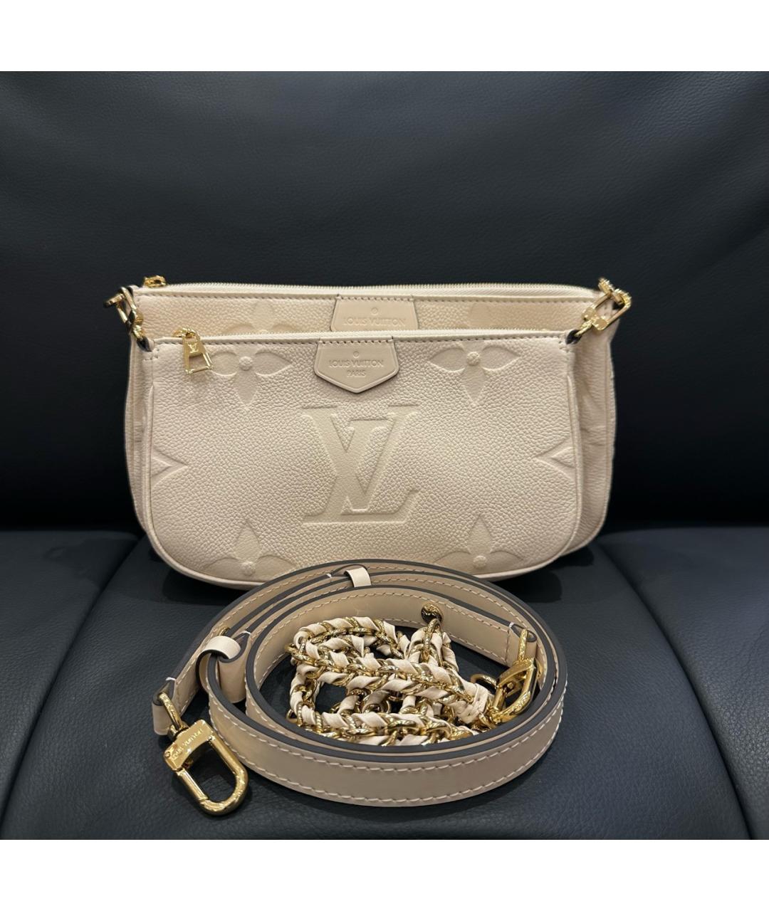 LOUIS VUITTON Белая кожаная сумка через плечо, фото 2