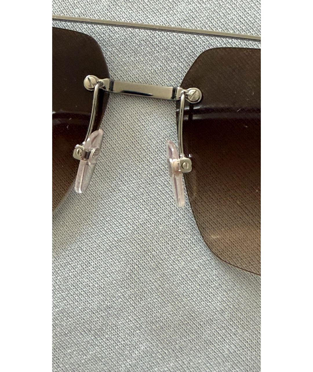 ZEGNA Серебряные металлические солнцезащитные очки, фото 2