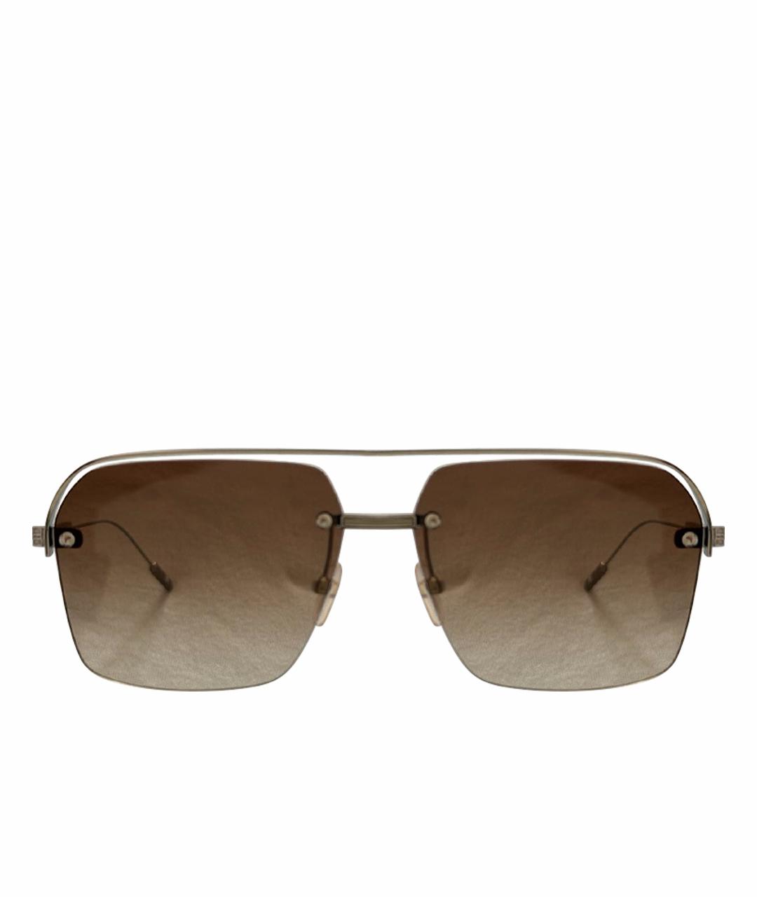 ZEGNA Серебряные металлические солнцезащитные очки, фото 1