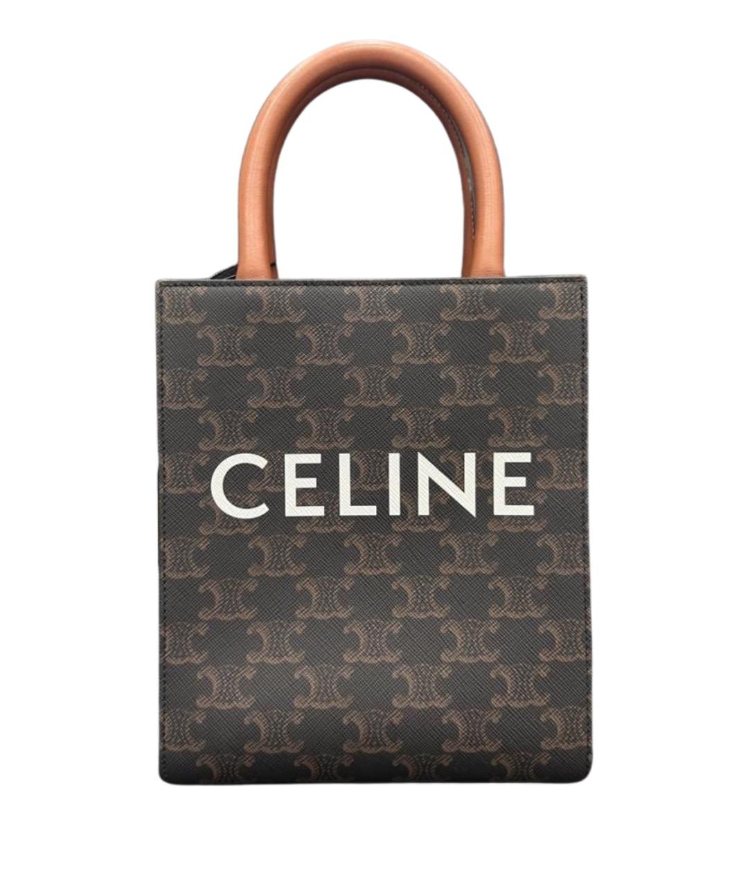 CELINE Коричневая сумка с короткими ручками, фото 1