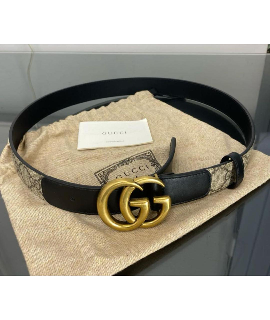 GUCCI Бежевый кожаный ремень, фото 4