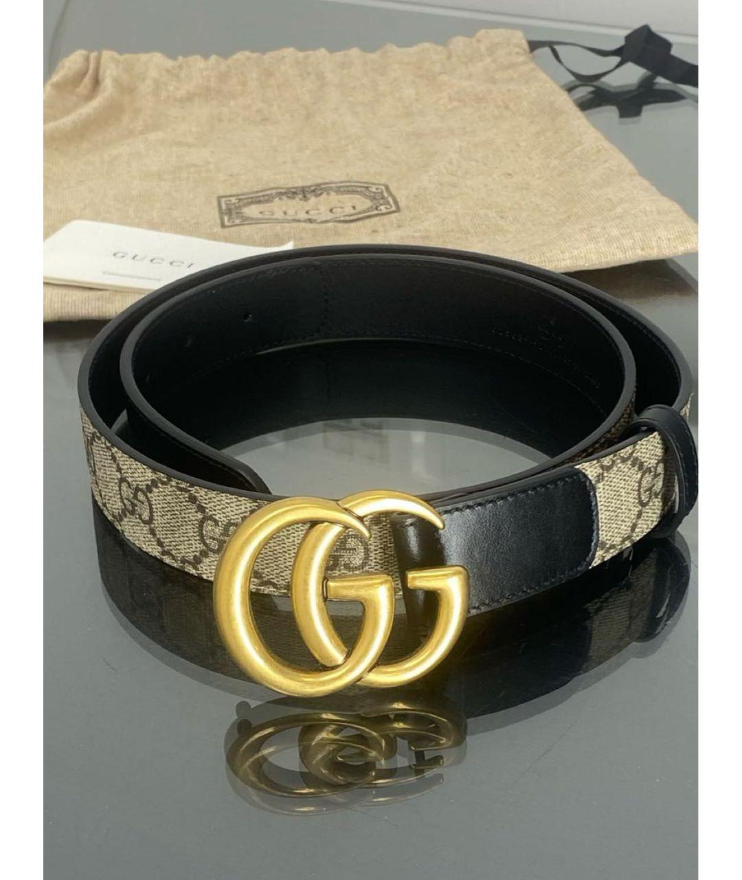 GUCCI Бежевый кожаный ремень, фото 5