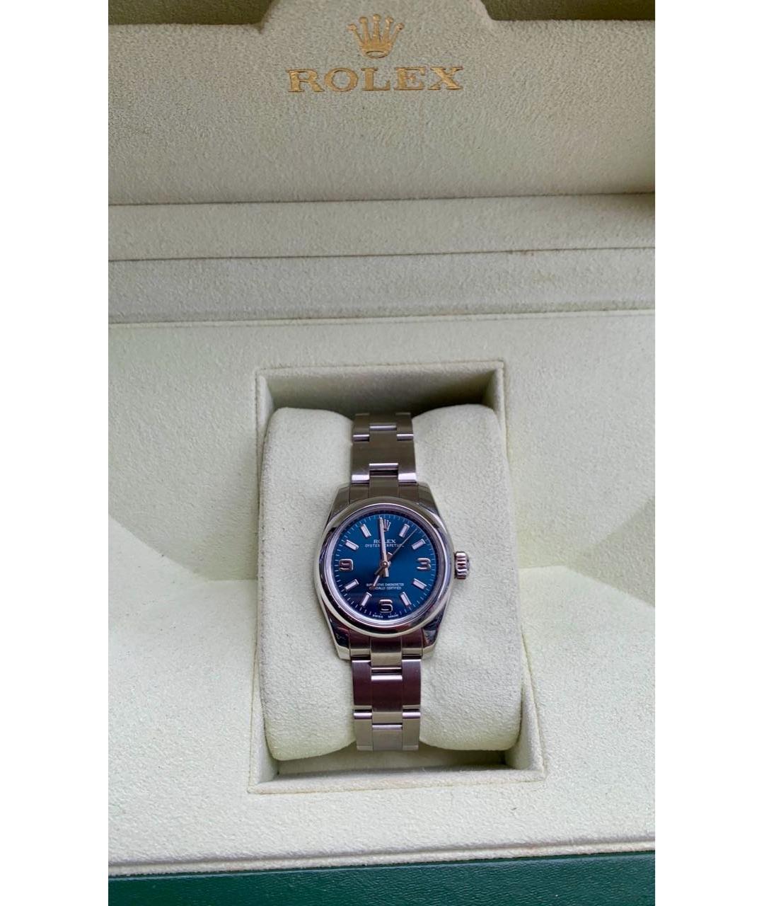 ROLEX Темно-синие металлические часы, фото 7