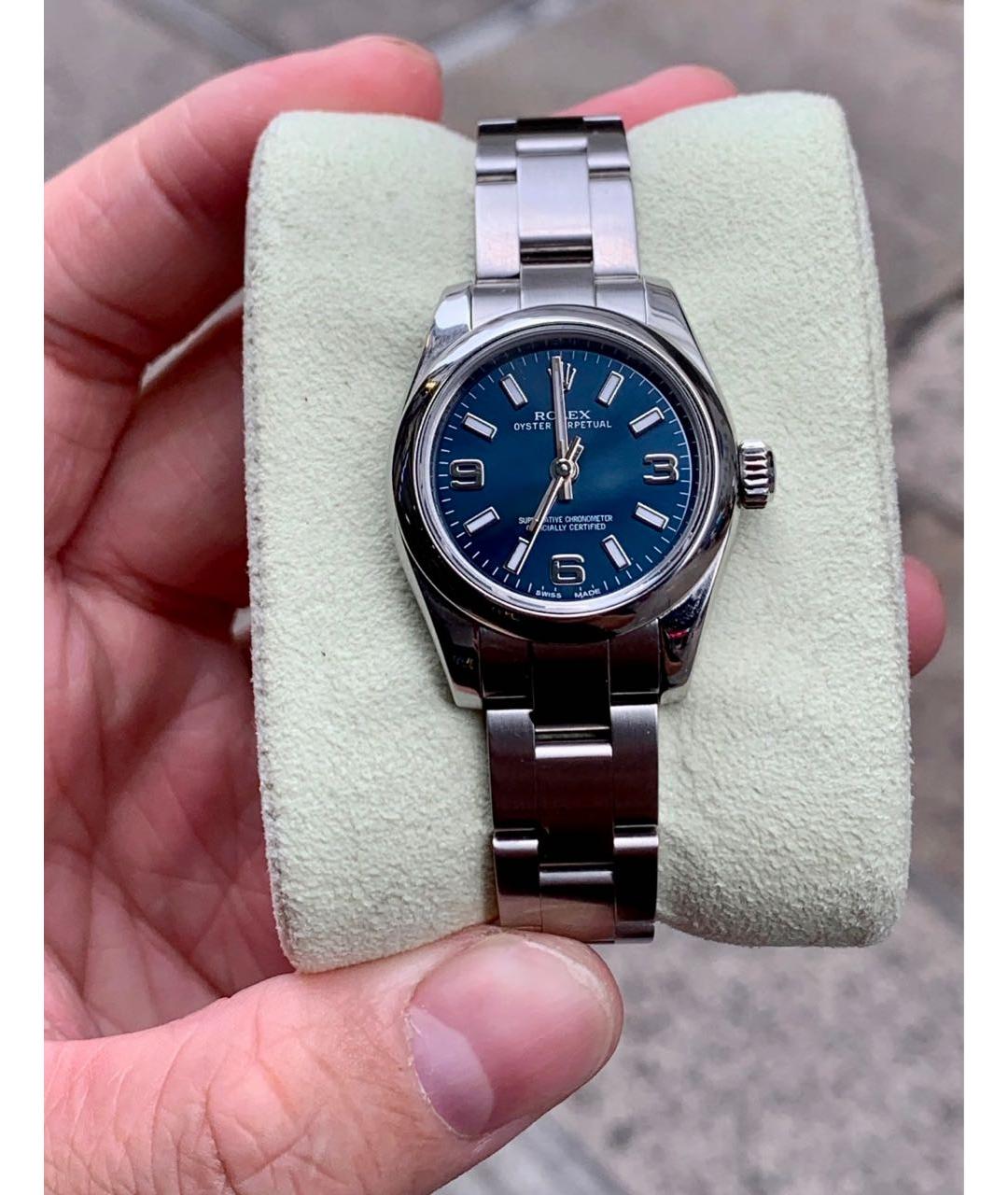 ROLEX Темно-синие металлические часы, фото 6