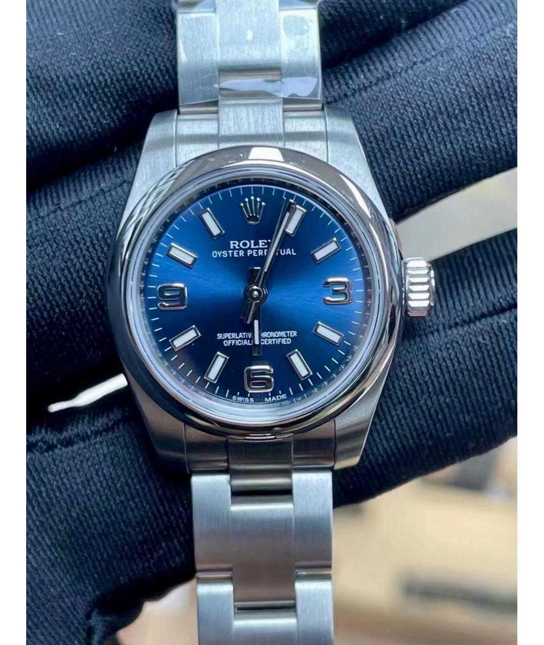 ROLEX Темно-синие металлические часы, фото 2