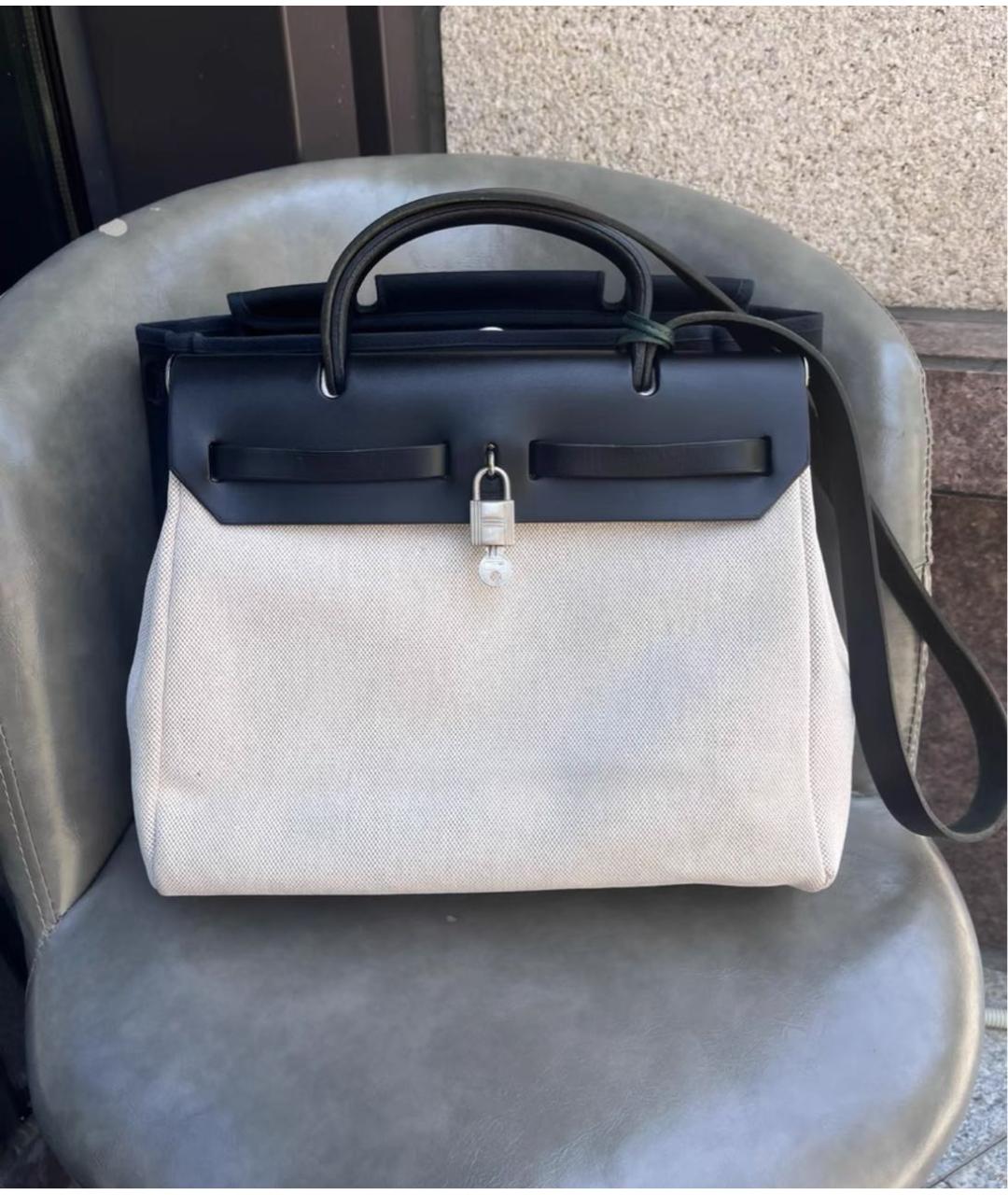 HERMES Черная тканевая сумка через плечо, фото 3