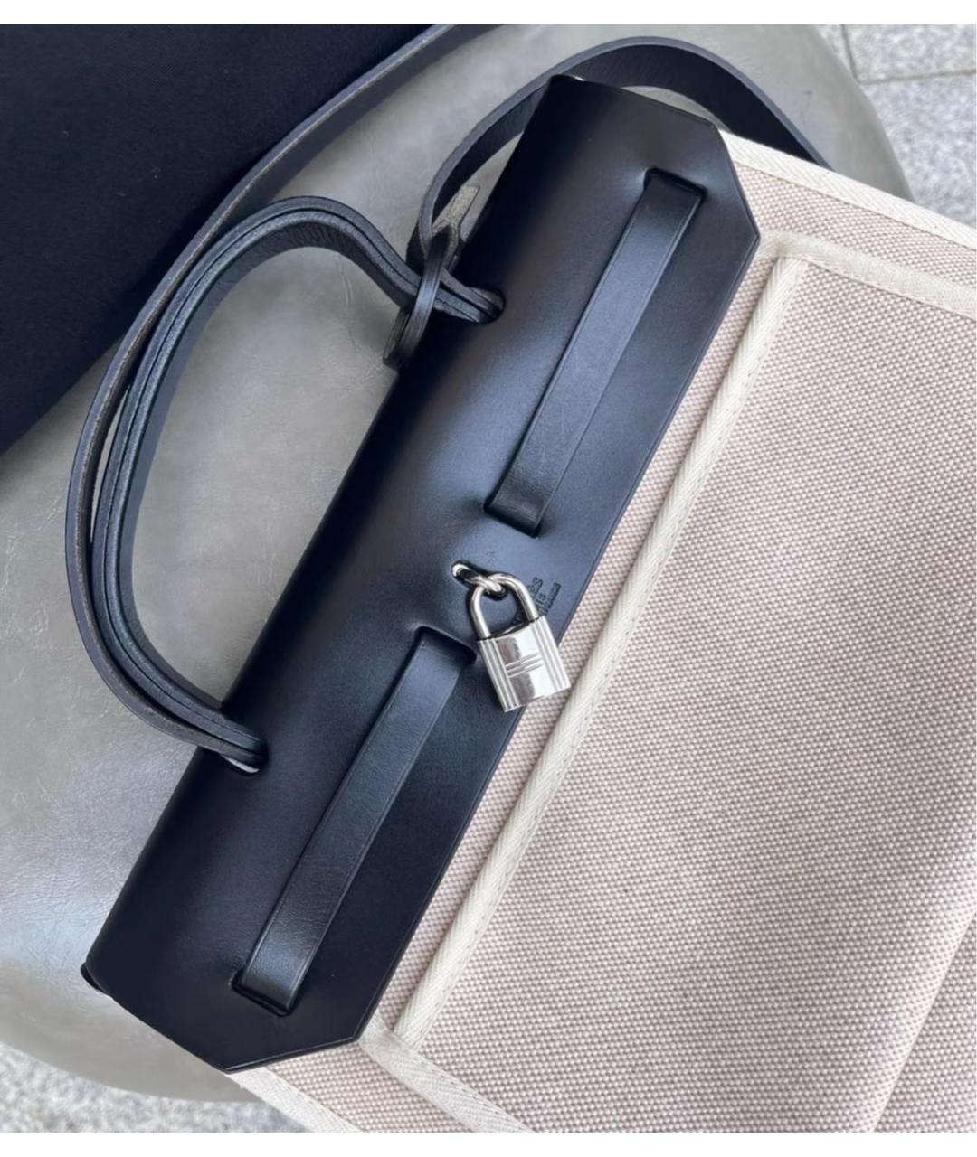 HERMES Черная тканевая сумка через плечо, фото 4