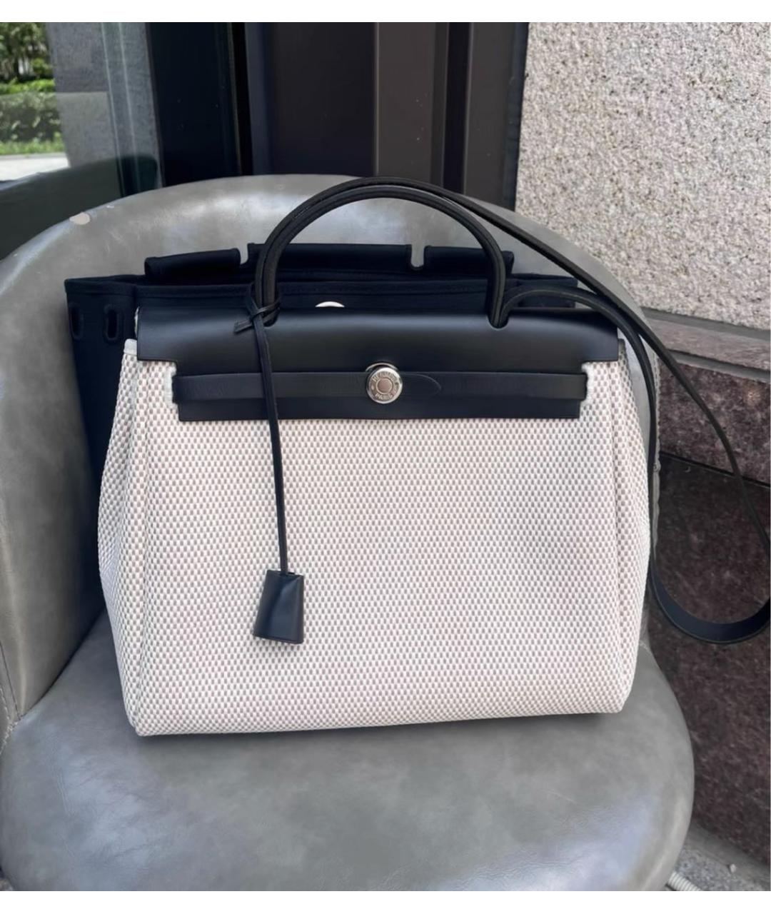 HERMES Черная тканевая сумка через плечо, фото 3