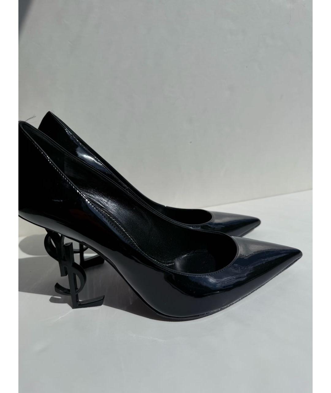 SAINT LAURENT Черные туфли из лакированной кожи, фото 2