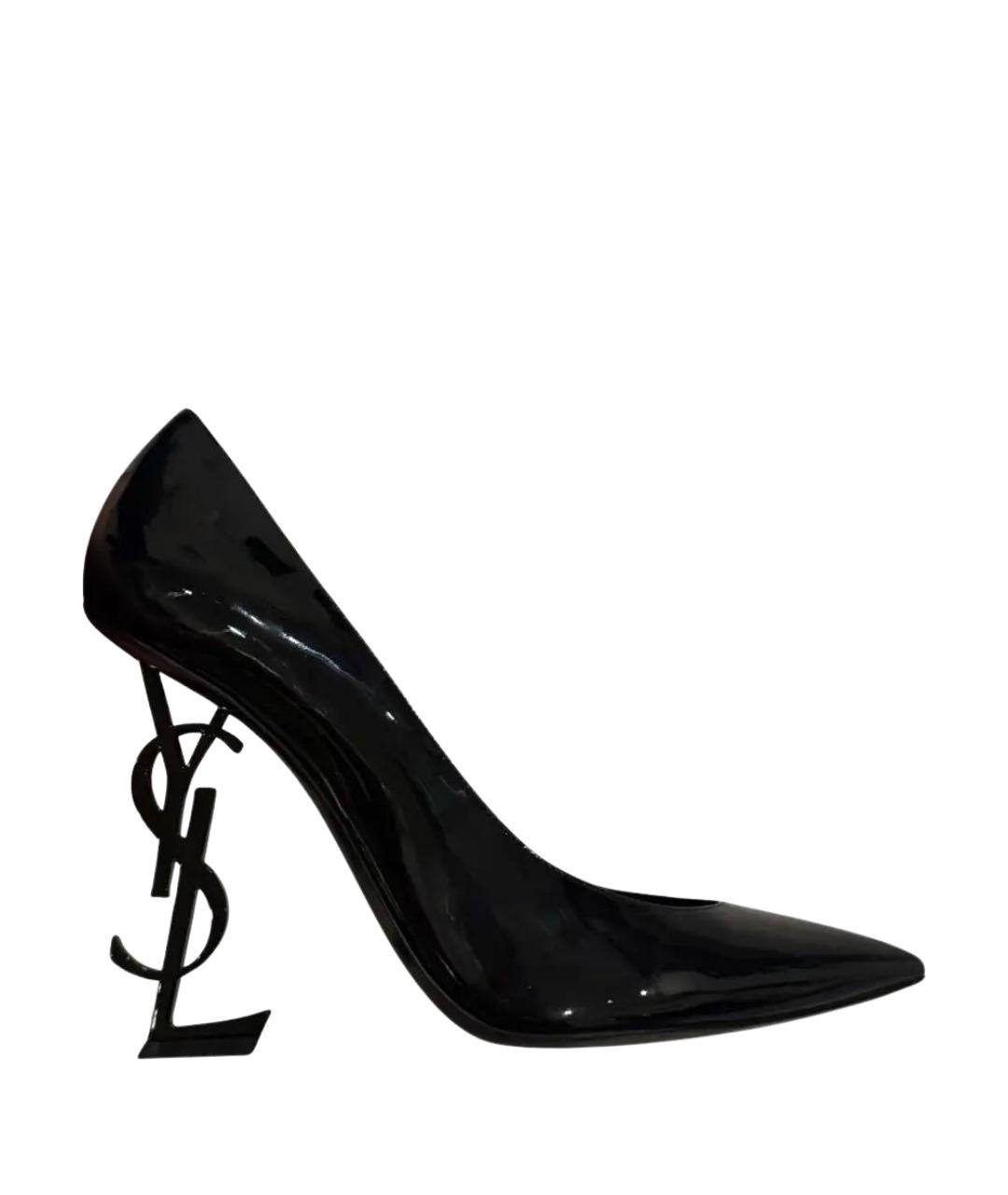 SAINT LAURENT Черные туфли из лакированной кожи, фото 1