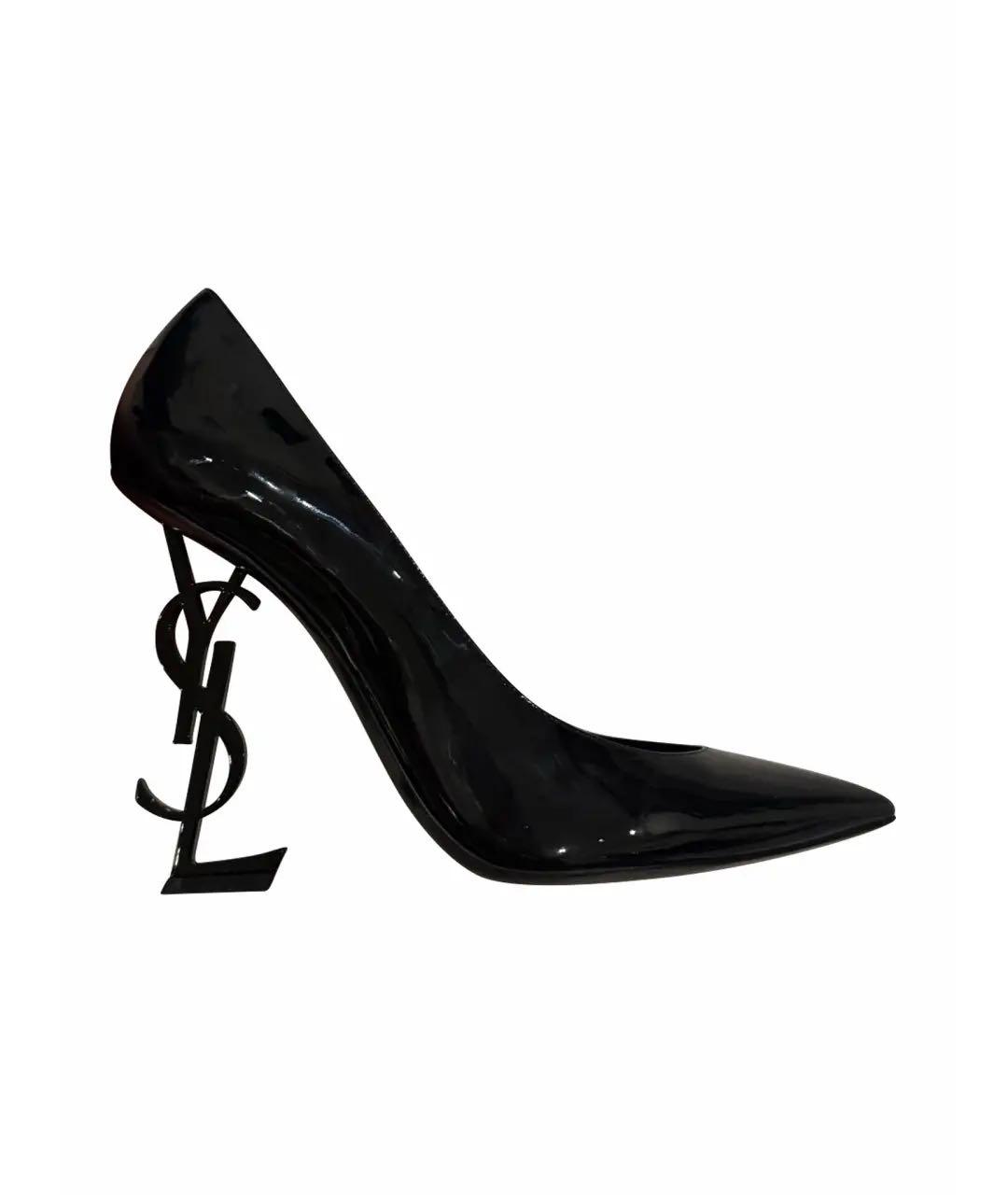 SAINT LAURENT Черные туфли из лакированной кожи, фото 7
