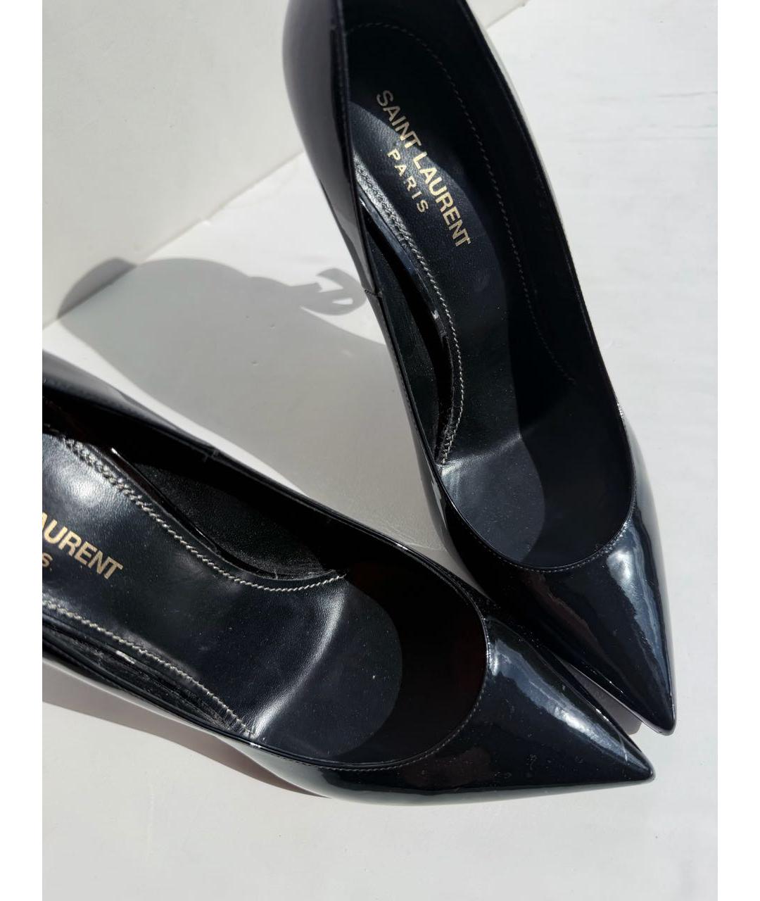 SAINT LAURENT Черные туфли из лакированной кожи, фото 4