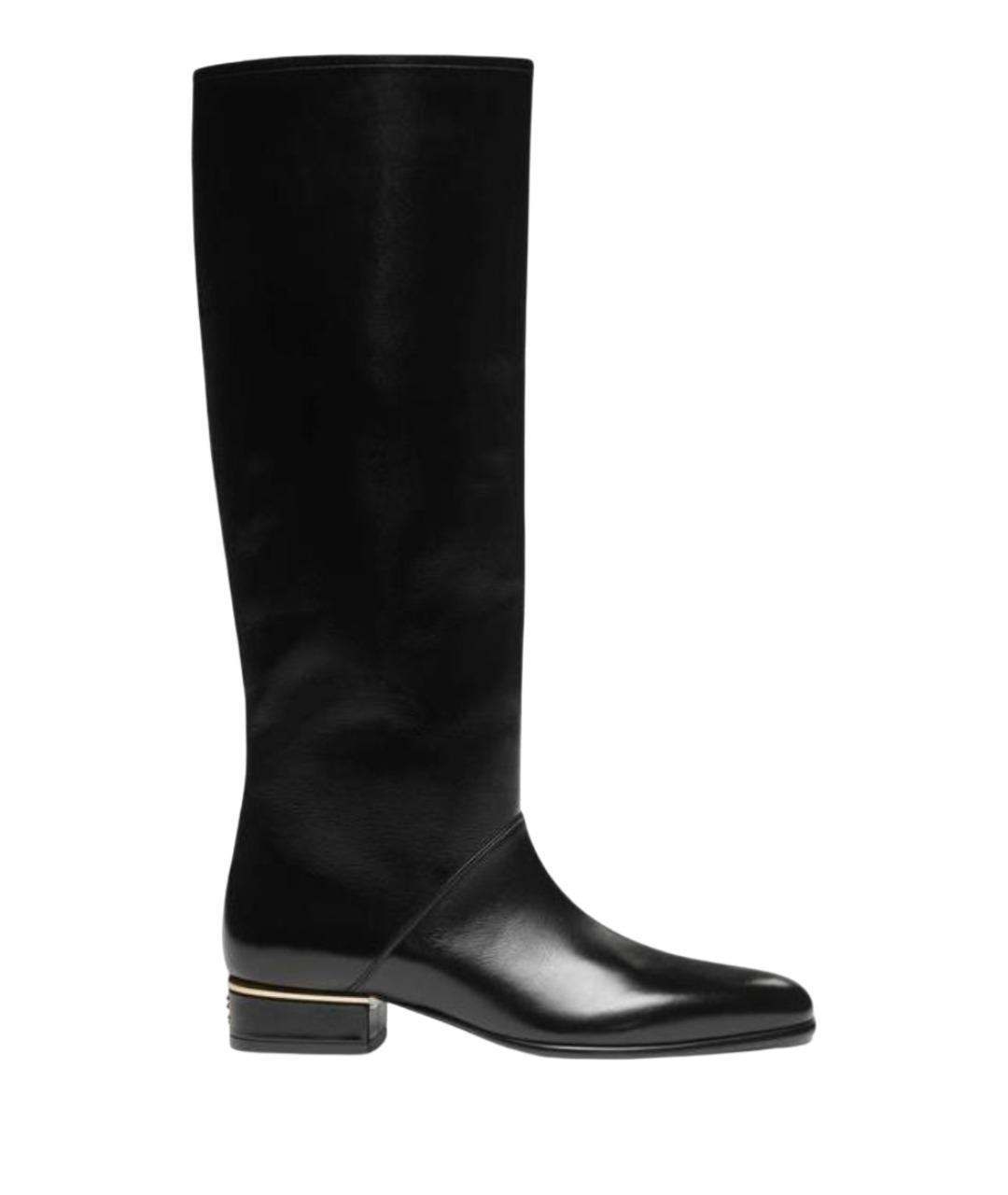 CHANEL Черные кожаные сапоги, фото 1