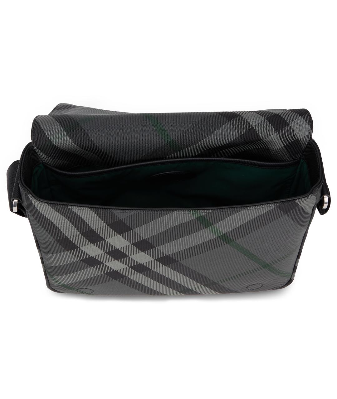 BURBERRY Серая синтетическая сумка на плечо, фото 4