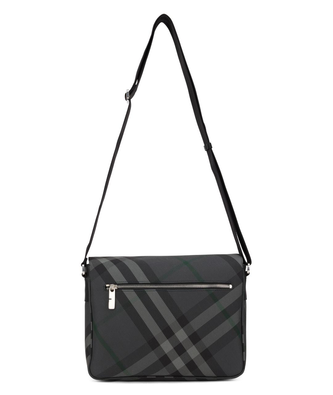 BURBERRY Серая синтетическая сумка на плечо, фото 3
