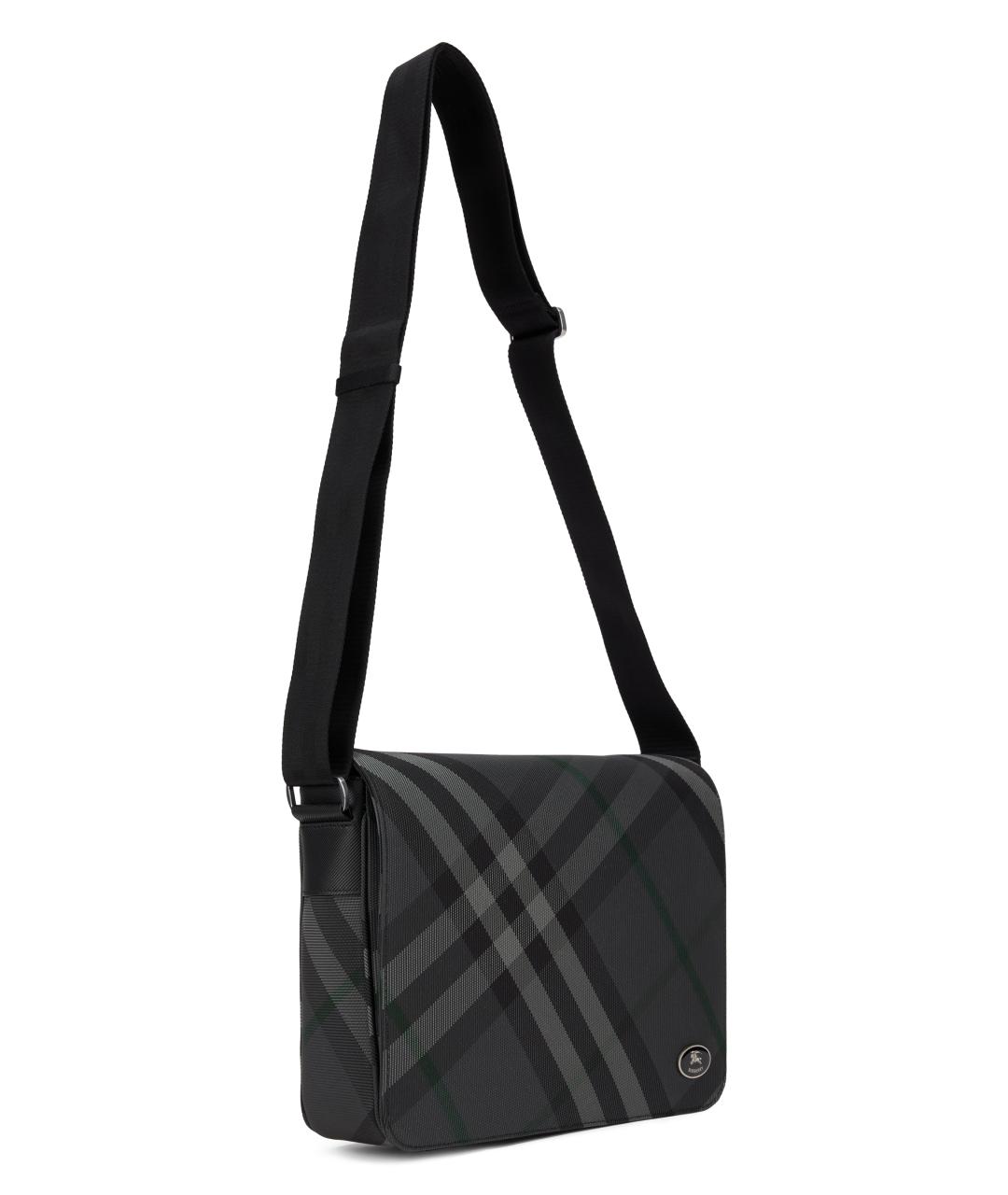 BURBERRY Серая синтетическая сумка на плечо, фото 2