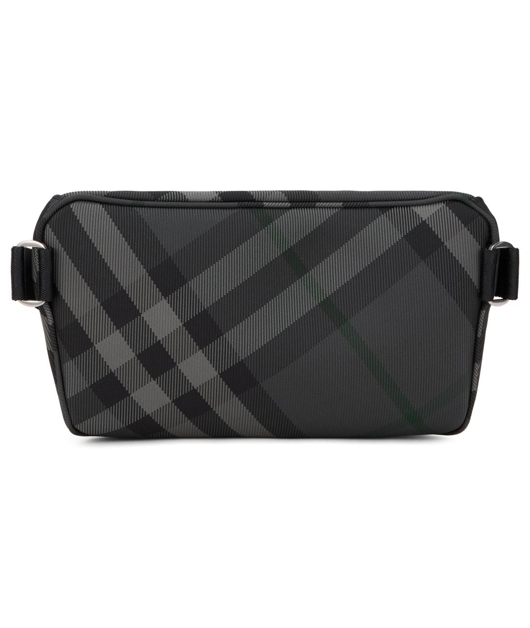 BURBERRY Серая синтетическая поясная сумка, фото 4