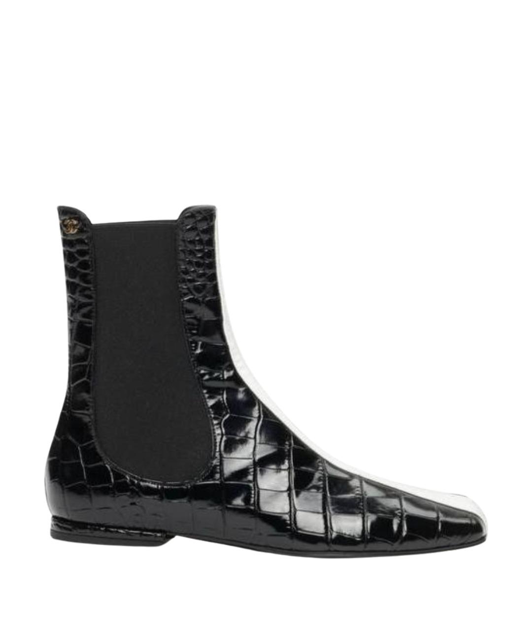 CHANEL Черные ботильоны из экзотической кожи, фото 1
