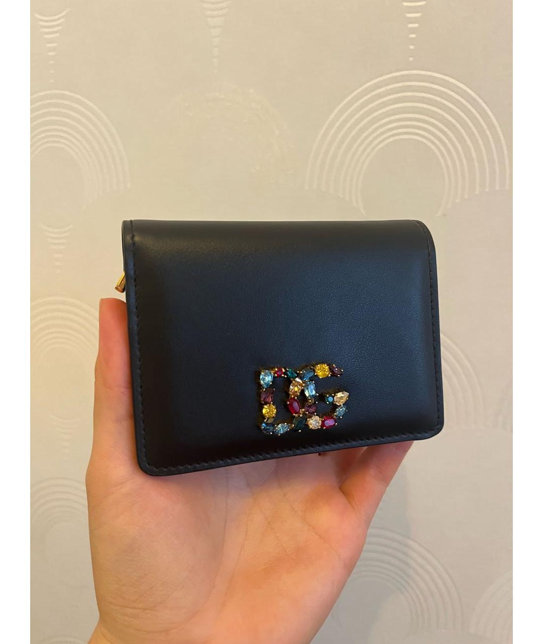 DOLCE&GABBANA Черный кожаный кошелек, фото 5