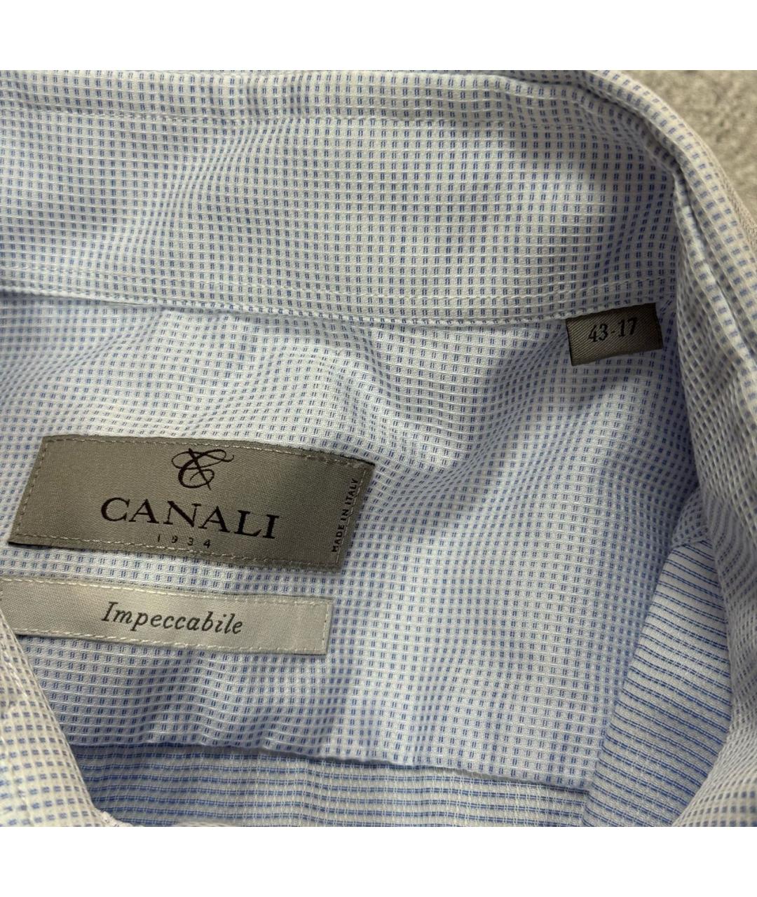 CANALI Голубая хлопковая классическая рубашка, фото 6