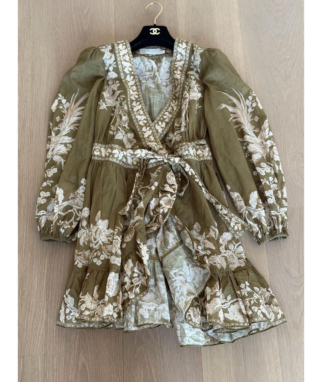 ZIMMERMANN Хаки хлопковое платье, фото 6