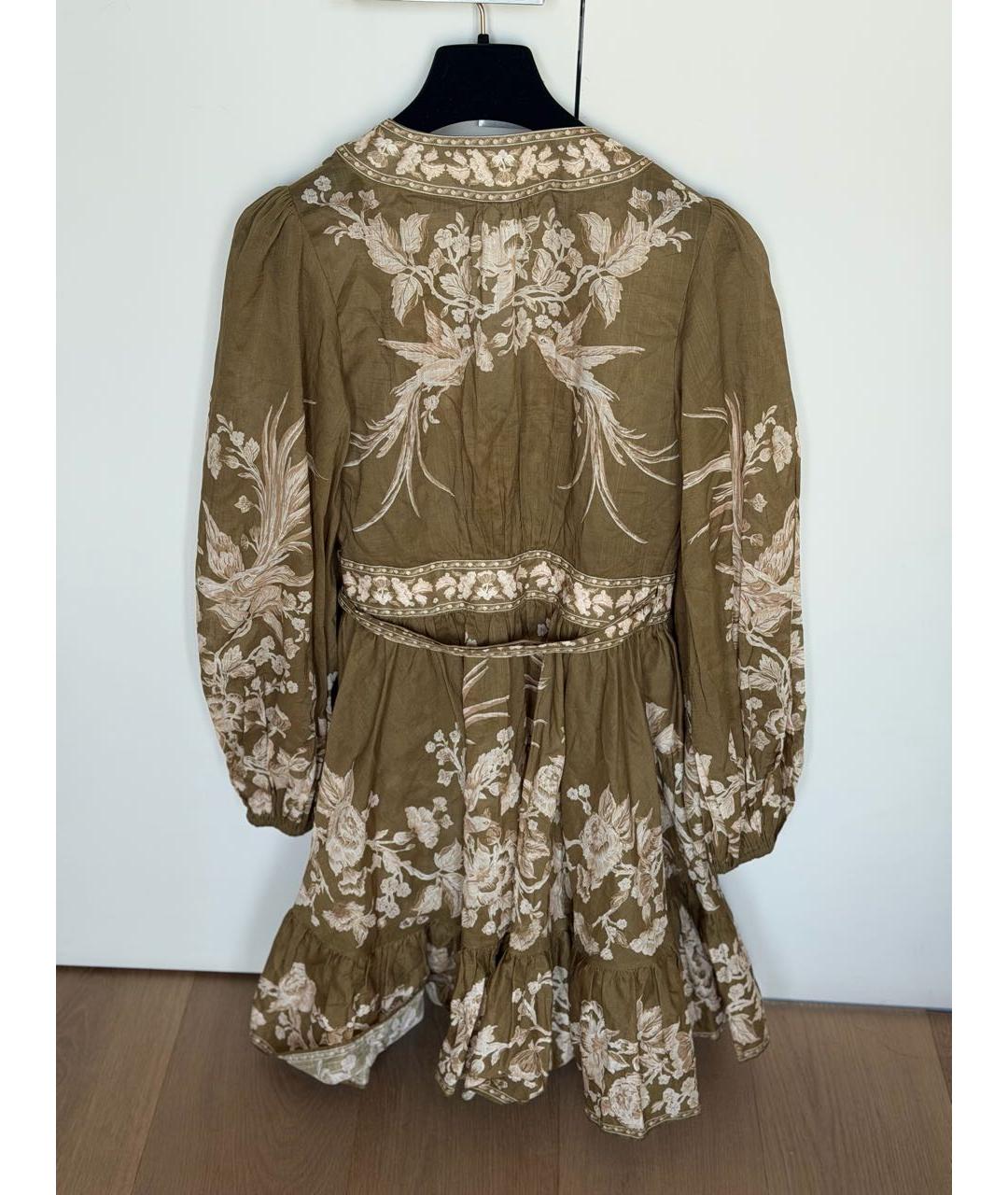 ZIMMERMANN Хаки хлопковое платье, фото 2