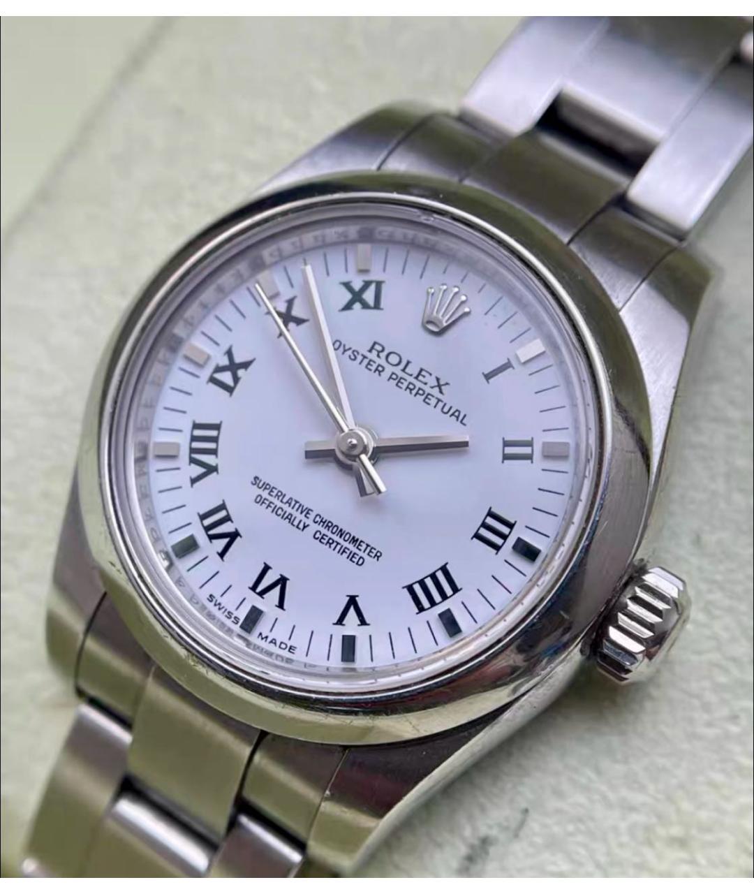 ROLEX Белые металлические часы, фото 3