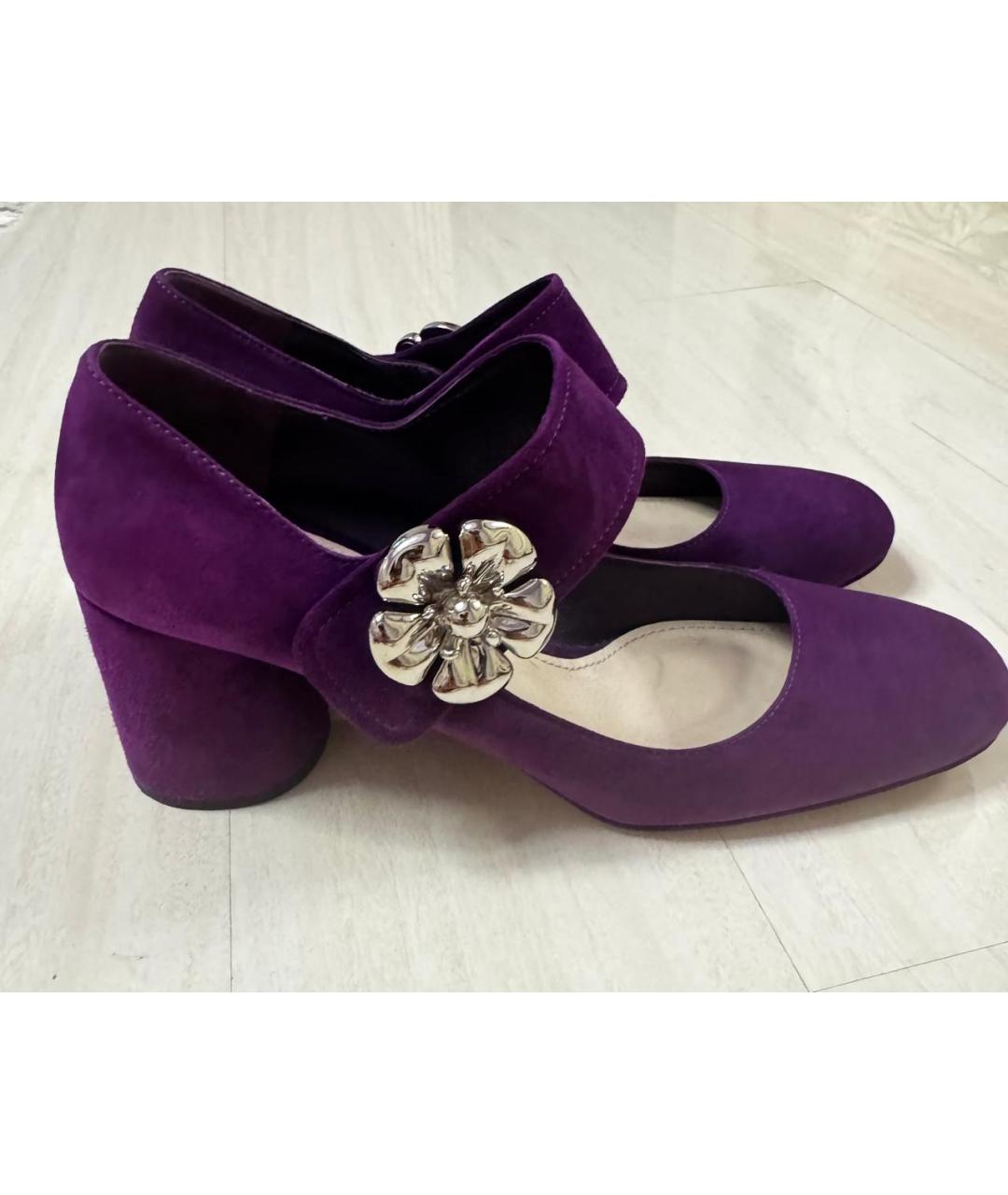 PRADA Фиолетовые замшевые туфли, фото 8