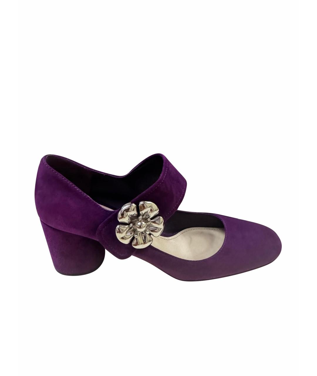 PRADA Фиолетовые замшевые туфли, фото 1