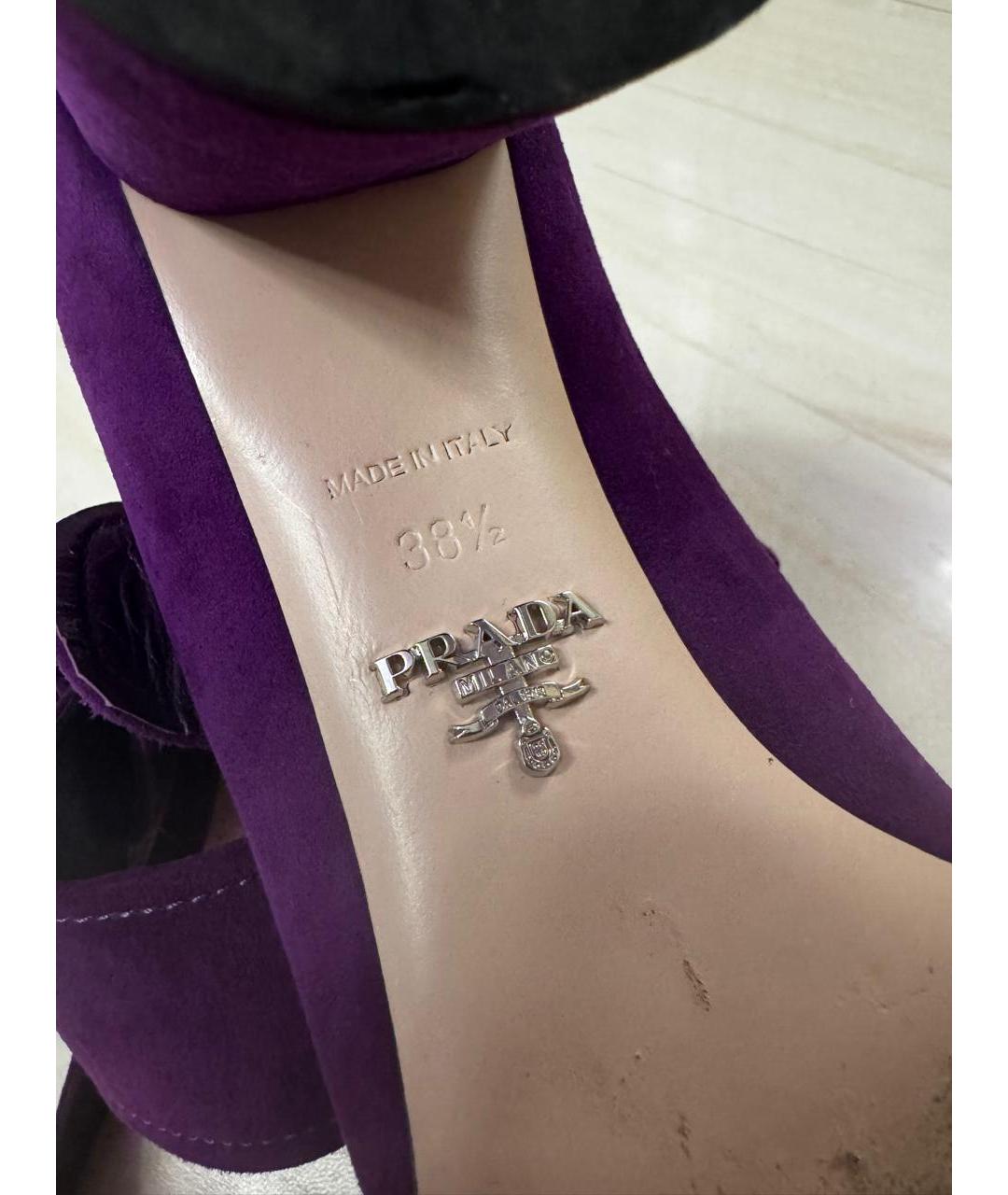 PRADA Фиолетовые замшевые туфли, фото 7