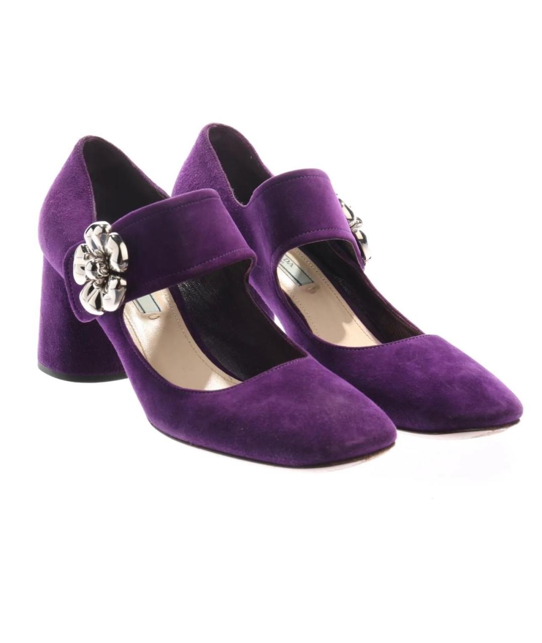 PRADA Фиолетовые замшевые туфли, фото 2