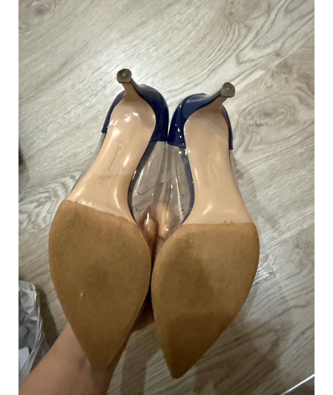 GIANVITO ROSSI Синие босоножки из лакированной кожи, фото 3