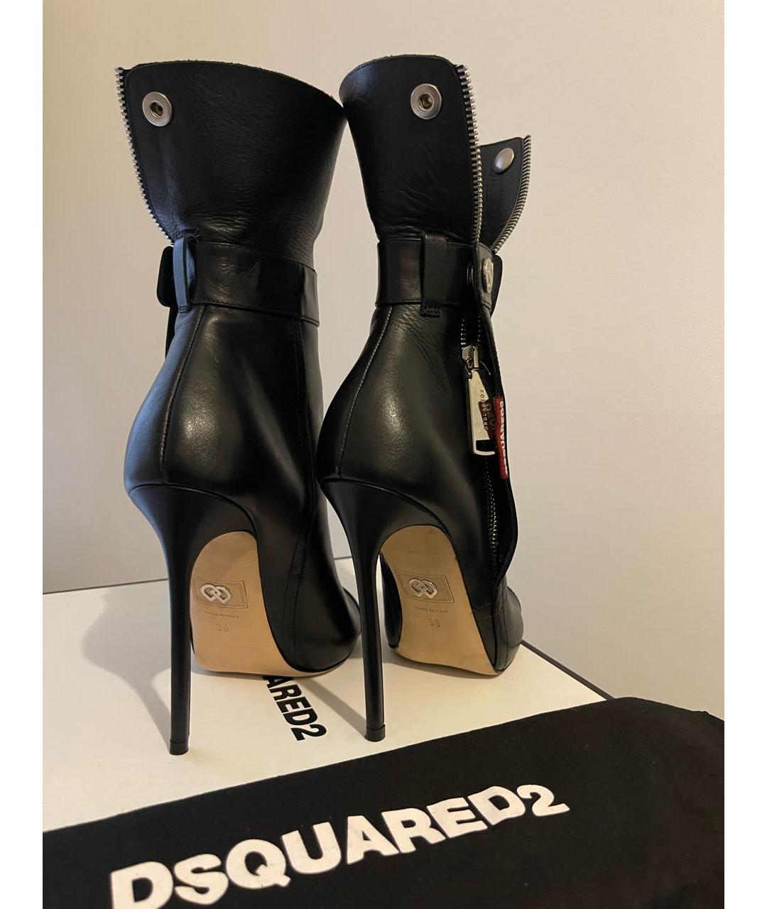 DSQUARED2 Черные кожаные ботильоны, фото 2